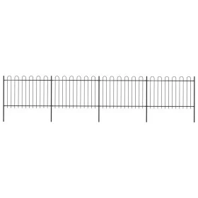 Garden fence with black steel hoop tips 6.8x1.2 m by vidaXL, fence panels - Ref: Foro24-277668, Price: 237,73 €, Discount: %