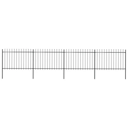 Gartenzaun mit Speerspitzen aus schwarzem Stahl 6,8x1,2 m von vidaXL, Zaunpaneele - Ref: Foro24-277623, Preis: 235,62 €, Raba...