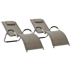 Liegen 2 Einheiten Textilene Grau Taupe und Grau von vidaXL, Liegen - Ref: Foro24-310519, Preis: 133,37 €, Rabatt: %
