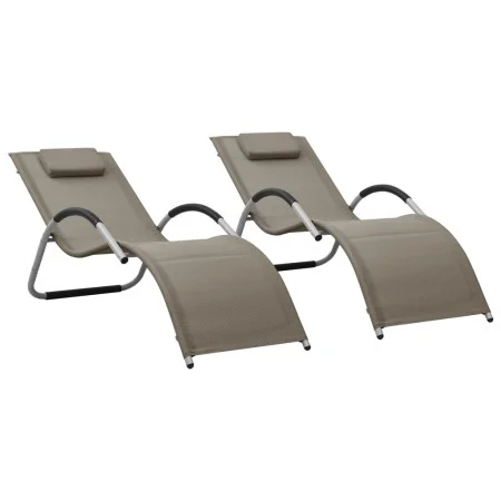 Loungers 2 units textilene gray taupe and gray by vidaXL, Loungers - Ref: Foro24-310519, Price: 133,37 €, Discount: %