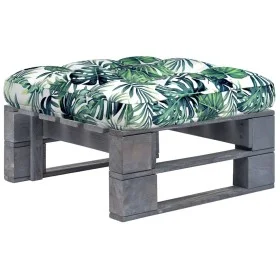 Gray impregnated pine wood pallet garden ottoman by vidaXL, Modular outdoor sofas - Ref: Foro24-3066420, Price: 60,92 €, Disc...