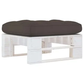 Otomana de jardín de palets madera de pino impregnada blanca de vidaXL, Sofás modulares de exterior - Ref: Foro24-3066429, Pr...
