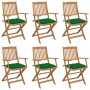 Sillas de jardín plegables 6 uds y cojines madera maciza acacia de vidaXL, Sillas de jardín - Ref: Foro24-3074960, Precio: 34...