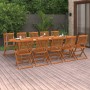 Set de comedor para jardín 11 piezas madera maciza de acacia de vidaXL, Conjuntos de jardín - Ref: Foro24-3086980, Precio: 77...