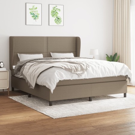 Cama box spring con colchón tela gris taupe 160x200 cm de vidaXL, Camas y somieres - Ref: Foro24-3127897, Precio: 603,21 €, D...