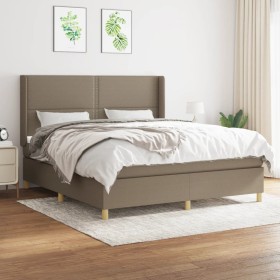 Cama box spring con colchón tela gris taupe 160x200 cm de vidaXL, Camas y somieres - Ref: Foro24-3131925, Precio: 598,44 €, D...