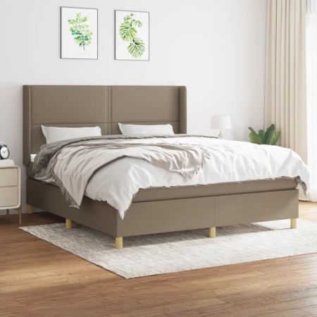 Cama box spring con colchón tela gris taupe 160x200 cm de vidaXL, Camas y somieres - Ref: Foro24-3131925, Precio: 598,44 €, D...