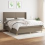 Cama box spring con colchón tela gris taupe 160x200 cm de vidaXL, Camas y somieres - Ref: Foro24-3131925, Precio: 598,44 €, D...