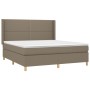 Cama box spring con colchón tela gris taupe 160x200 cm de vidaXL, Camas y somieres - Ref: Foro24-3131925, Precio: 598,44 €, D...