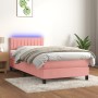 Cama box spring colchón y LED terciopelo rosa 80x200 cm de vidaXL, Camas y somieres - Ref: Foro24-3134494, Precio: 275,89 €, ...