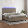 Cama box spring colchón y luces LED tela gris taupe 160x200 cm de vidaXL, Camas y somieres - Ref: Foro24-3134809, Precio: 586...