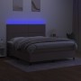 Cama box spring colchón y luces LED tela gris taupe 160x200 cm de vidaXL, Camas y somieres - Ref: Foro24-3134809, Precio: 586...