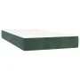 Box spring bed with mattress and LED dark green velvet 80x200 cm by vidaXL, Beds and slatted bases - Ref: Foro24-3139412, Pri...