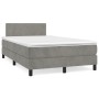Cama box spring con colchón terciopelo gris claro 120x200 cm de vidaXL, Camas y somieres - Ref: Foro24-3141173, Precio: 374,9...