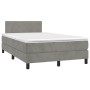 Cama box spring con colchón terciopelo gris claro 120x200 cm de vidaXL, Camas y somieres - Ref: Foro24-3141173, Precio: 374,9...