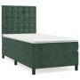 Cama box spring con colchón terciopelo verde oscuro 80x200 cm de vidaXL, Camas y somieres - Ref: Foro24-3143232, Precio: 299,...