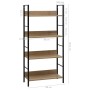 Estantería de 4 niveles madera ingeniería roble 60x27,6x124,5cm de vidaXL, Librerías y estanterías - Ref: Foro24-288223, Prec...