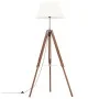 Lámpara de trípode madera maciza de teca marrón y blanco 141 cm de vidaXL, Lámparas - Ref: Foro24-288077, Precio: 98,24 €, De...
