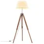 Lámpara de trípode madera maciza de teca marrón y blanco 141 cm de vidaXL, Lámparas - Ref: Foro24-288077, Precio: 98,24 €, De...