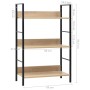 Estantería de 3 niveles madera ingeniería roble 60x27,6x90,5 cm de vidaXL, Librerías y estanterías - Ref: Foro24-288219, Prec...