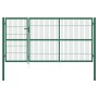 Puerta de valla de jardín con postes acero verde 350x140 cm de vidaXL, Puertas de jardín - Ref: Foro24-142571, Precio: 509,06...