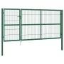 Garden fence gate with green steel posts 350x140 cm by vidaXL, garden gates - Ref: Foro24-142571, Price: 496,14 €, Discount: %