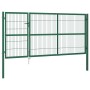 Puerta de valla de jardín con postes acero verde 350x140 cm de vidaXL, Puertas de jardín - Ref: Foro24-142571, Precio: 509,06...