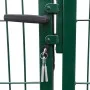 Garden fence gate with green steel posts 350x140 cm by vidaXL, garden gates - Ref: Foro24-142571, Price: 496,14 €, Discount: %
