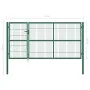 Garden fence gate with green steel posts 350x140 cm by vidaXL, garden gates - Ref: Foro24-142571, Price: 496,14 €, Discount: %