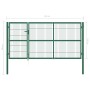 Puerta de valla de jardín con postes acero verde 350x140 cm de vidaXL, Puertas de jardín - Ref: Foro24-142571, Precio: 509,06...