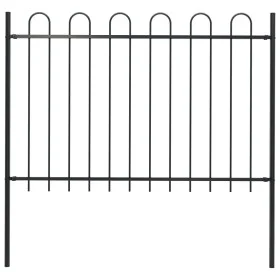 Gartenzaun mit schwarzen Stahlringspitzen, 1,7 m von vidaXL, Zaunpaneele - Ref: Foro24-144931, Preis: 68,98 €, Rabatt: %