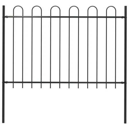 Gartenzaun mit schwarzen Stahlringspitzen, 1,7 m von vidaXL, Zaunpaneele - Ref: Foro24-144931, Preis: 68,98 €, Rabatt: %