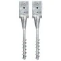 Ground spikes 2 units silver galvanized steel 9x9x56 cm by vidaXL, Spikes for anchoring in the ground - Ref: Foro24-145439, P...