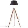 Lámpara de trípode madera maciza de teca marrón y negro 141 cm de vidaXL, Lámparas - Ref: Foro24-288079, Precio: 88,57 €, Des...
