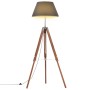 Lámpara de trípode madera maciza de teca marrón y negro 141 cm de vidaXL, Lámparas - Ref: Foro24-288079, Precio: 88,57 €, Des...