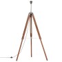 Lámpara de trípode madera maciza de teca marrón y negro 141 cm de vidaXL, Lámparas - Ref: Foro24-288079, Precio: 88,57 €, Des...