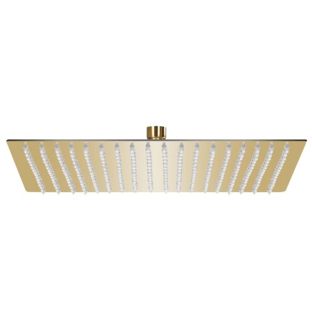Cabezal ducha efecto lluvia acero inox cuadrado dorado 50x50 cm de vidaXL, Cabezales de ducha - Ref: Foro24-147712, Precio: 8...