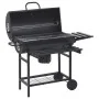 Parrilla de barril ruedas y estantes acero negro 115x85x95 cm de vidaXL, Barbacoas - Ref: Foro24-313636, Precio: 165,37 €, De...