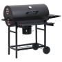 Parrilla de barril ruedas y estantes acero negro 115x85x95 cm de vidaXL, Barbacoas - Ref: Foro24-313636, Precio: 174,82 €, De...