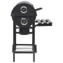 Parrilla de barril ruedas y estantes acero negro 115x85x95 cm de vidaXL, Barbacoas - Ref: Foro24-313636, Precio: 174,82 €, De...