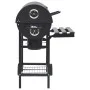 Parrilla de barril ruedas y estantes acero negro 115x85x95 cm de vidaXL, Barbacoas - Ref: Foro24-313636, Precio: 165,37 €, De...