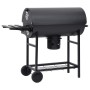 Parrilla de barril ruedas y estantes acero negro 115x85x95 cm de vidaXL, Barbacoas - Ref: Foro24-313636, Precio: 174,82 €, De...