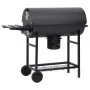 Parrilla de barril ruedas y estantes acero negro 115x85x95 cm de vidaXL, Barbacoas - Ref: Foro24-313636, Precio: 165,37 €, De...