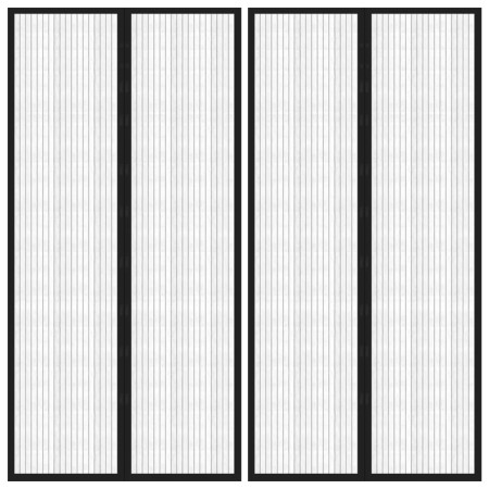 Mosquiteras para puerta bloque magnético 2 uds negro 220x100 cm de vidaXL, Mosquiteras para ventanas - Ref: Foro24-314687, Pr...