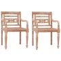 Sillas Batavia 2 unidades madera maciza de teca blanqueada de vidaXL, Sillas de jardín - Ref: Foro24-316034, Precio: 226,68 €...