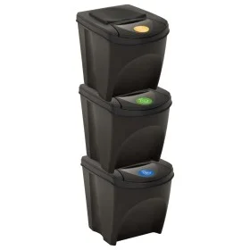 Stapelbare Mülleimer 3 Stück anthrazitgrau 75 L von vidaXL, Mülltonnen und Mülltonnen - Ref: Foro24-316184, Preis: 58,33 €, R...