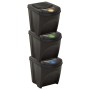 Cubos de basura apilables 3 piezas gris antracita 75 L de vidaXL, Cubos de la basura y papeleras - Ref: Foro24-316184, Precio...