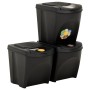 Cubos de basura apilables 3 piezas gris antracita 75 L de vidaXL, Cubos de la basura y papeleras - Ref: Foro24-316184, Precio...
