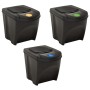 Cubos de basura apilables 3 piezas gris antracita 75 L de vidaXL, Cubos de la basura y papeleras - Ref: Foro24-316184, Precio...