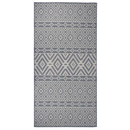 Alfombra de exterior de tejido plano rayas azules 100x200 cm de vidaXL, Alfombras - Ref: Foro24-340836, Precio: 42,14 €, Desc...